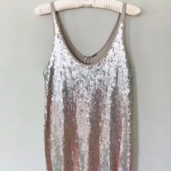 Chan Luu silver, sequined minidress - nwot - size small - Picture 1 of 6